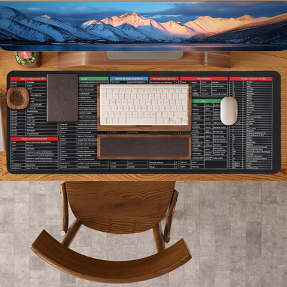 Mousepad with Excel keyboard shortcuts