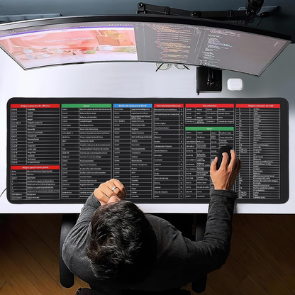 Mousepad with Excel keyboard shortcuts